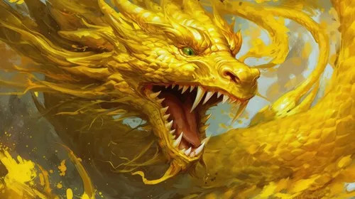 Le Dragon jaune  est un symbole de l'écriture, en plus de tas d'autre chose.